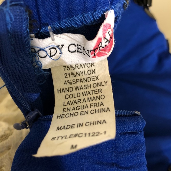 BLUE WITH BLACK DETAIL BODY CENTRAL DRESS - Picture 3 of 3